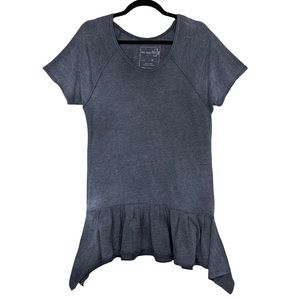 We The Free Gray Burnout Scoop Neck Longline Asymmetrical Tunic Blouse Top M